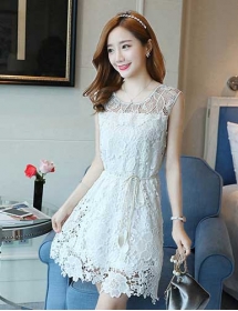 dress brukat korea D4474