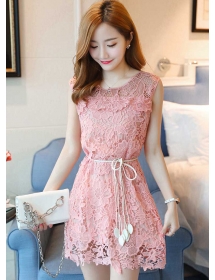 dress brukat korea D4475