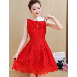 dress brukat korea D4742