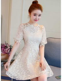 dress brukat korea D4899