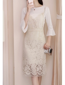 dress brukat korea D4901