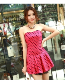 dress pesta motif love D862