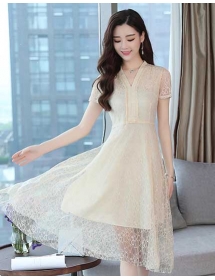 dress brukat korea D5097