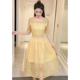 midi dress brukat D5148