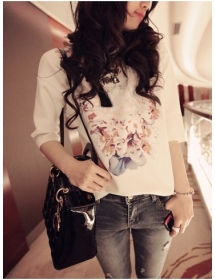 blouse wanita korea T1036