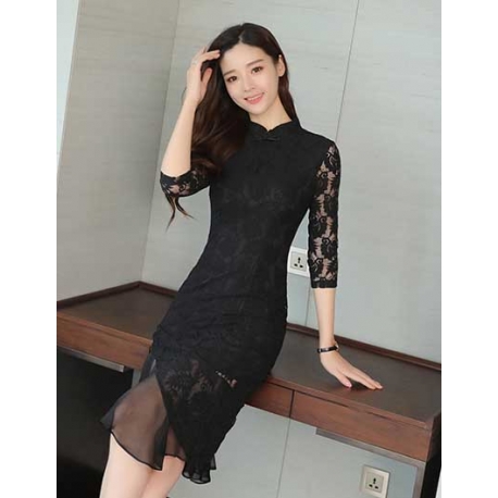 midi dress brukat D5296