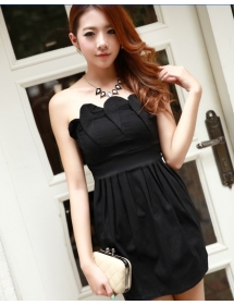 dress pesta wanita model kemben D885