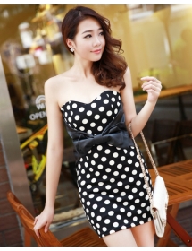 dress pita motif polkadot D889