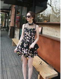 dress wanita motif bunga D891