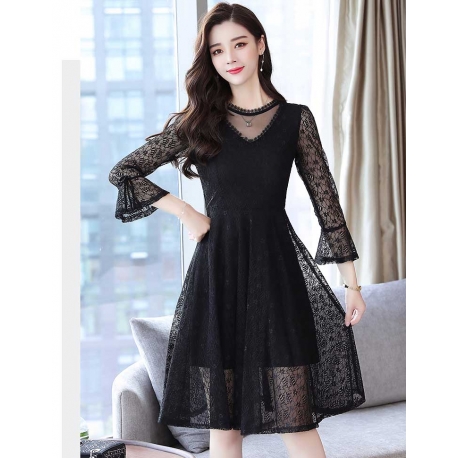 dress brukat korea D5445