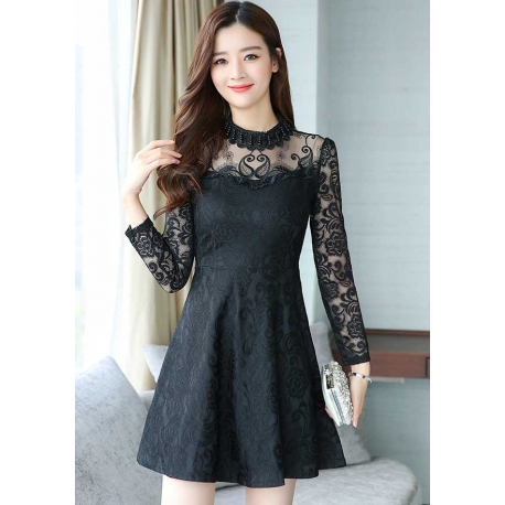 dress brukat korea D5568