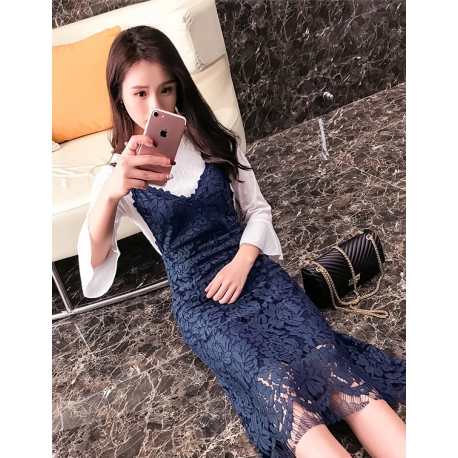 dress brukat korea D5595