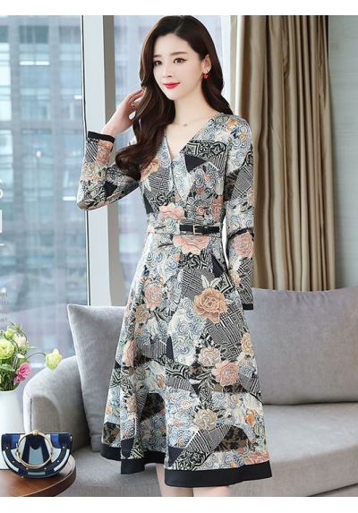 dress batik korea D5663