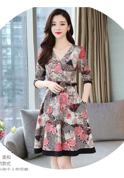 dress batik korea D5663