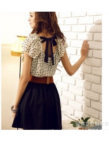 dress wanita polkadot D975