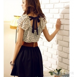 dress wanita polkadot D975