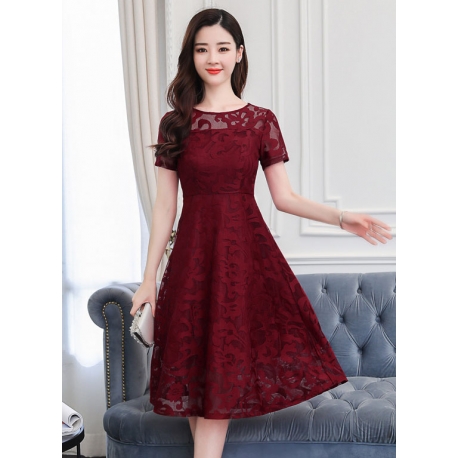 dress brukat korea D5673