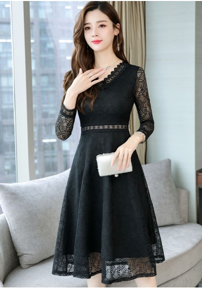 dress brukat korea d5687