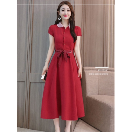 midi dress korea D5698