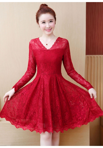 dress brukat korea d5758