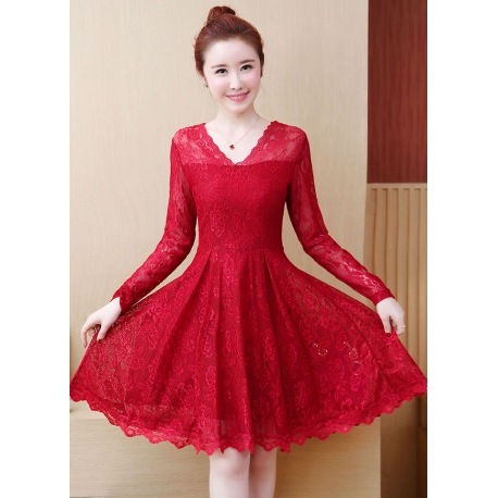 dress brukat korea d5758