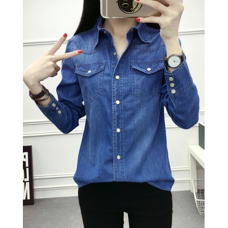 kemeja denim lengan panjang T5649