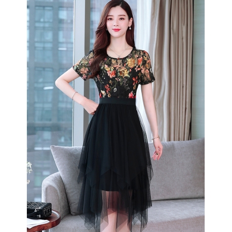 midi dress korea D5987