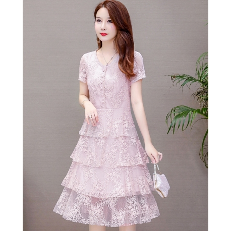 dress brukat korea d6011