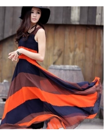 long dress wanita tanpa lengan D2388