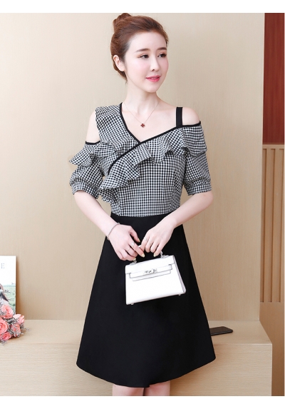 dress wanita korea D6082