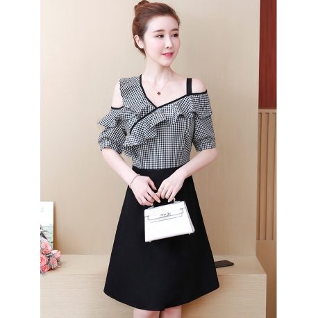 dress wanita korea D6082
