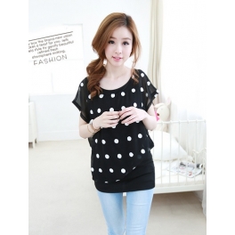 blouse wanita motif polkadot T2317