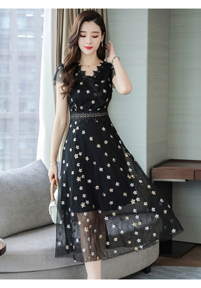 dress brukat korea D6136