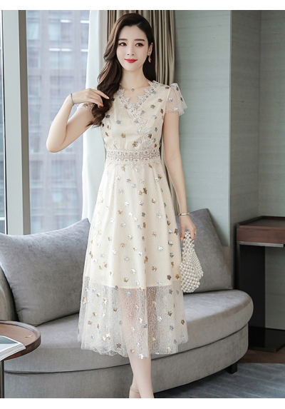 dress brukat korea D6136