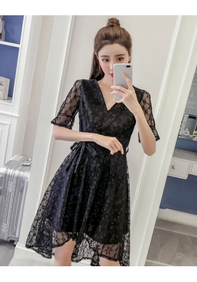 dress brukat korea D6148