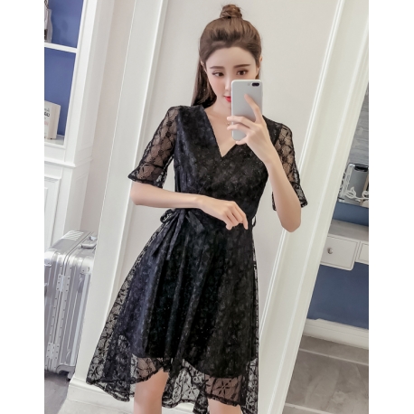 dress brukat korea D6148