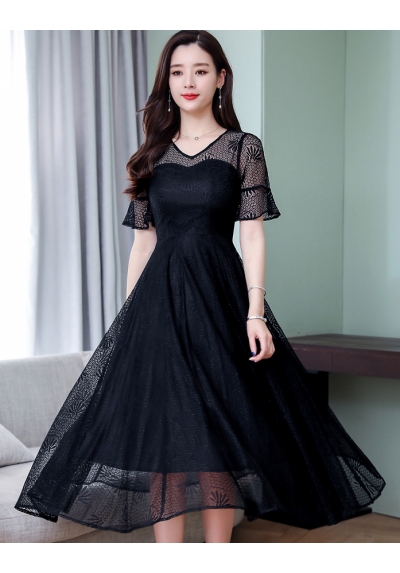 long dress brukat korea D6154