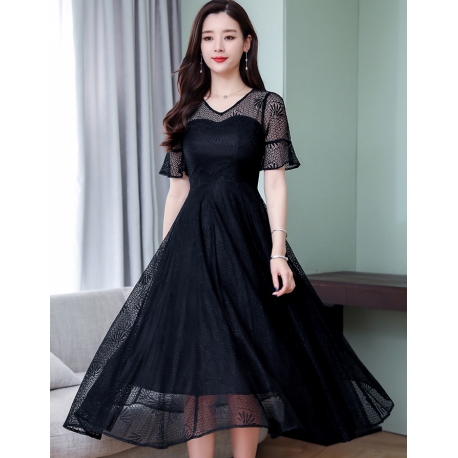 long dress brukat korea D6154