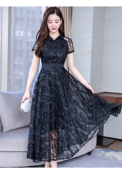 long dress brukat korea D6182