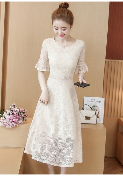 midi dress brukat korea d6330