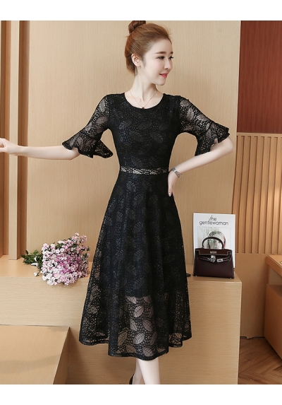 midi dress brukat korea d6330