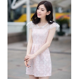 dress wanita korea motif bunga D1236