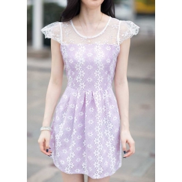 dress wanita korea motif bunga D1237