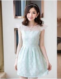 dress wanita korea motif bunga D1238
