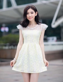 dress wanita korea motif bunga D1239