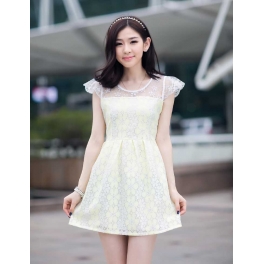 dress wanita korea motif bunga D1239