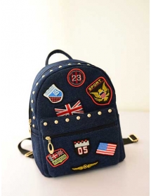 tas ransel denim motif bendera Bag688