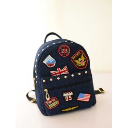 tas ransel denim motif bendera Bag688