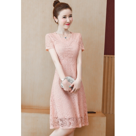 dress brukat korea D6574