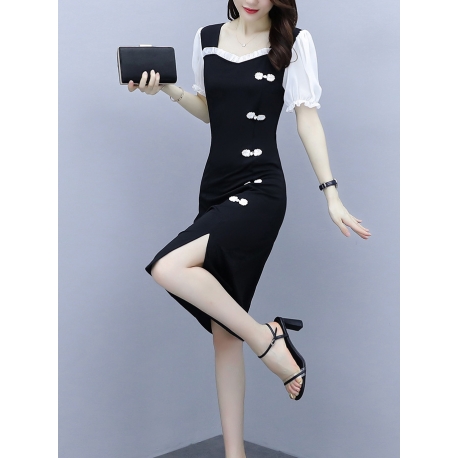 dress wanita korea D6609